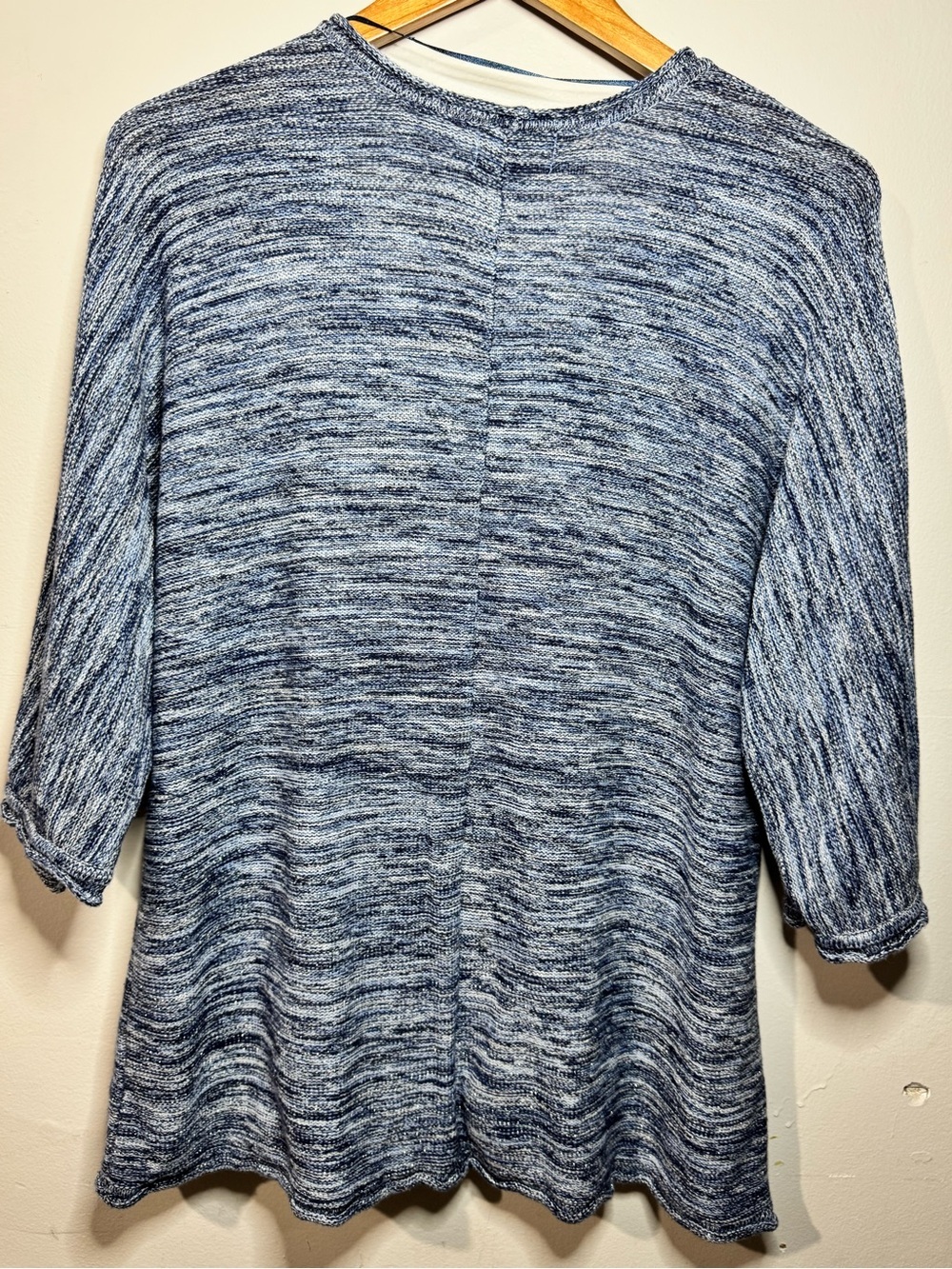 JM Collection Blue Marled V-Neck Button Cardigan Layering Coquette XL - Picture 3 of 8
